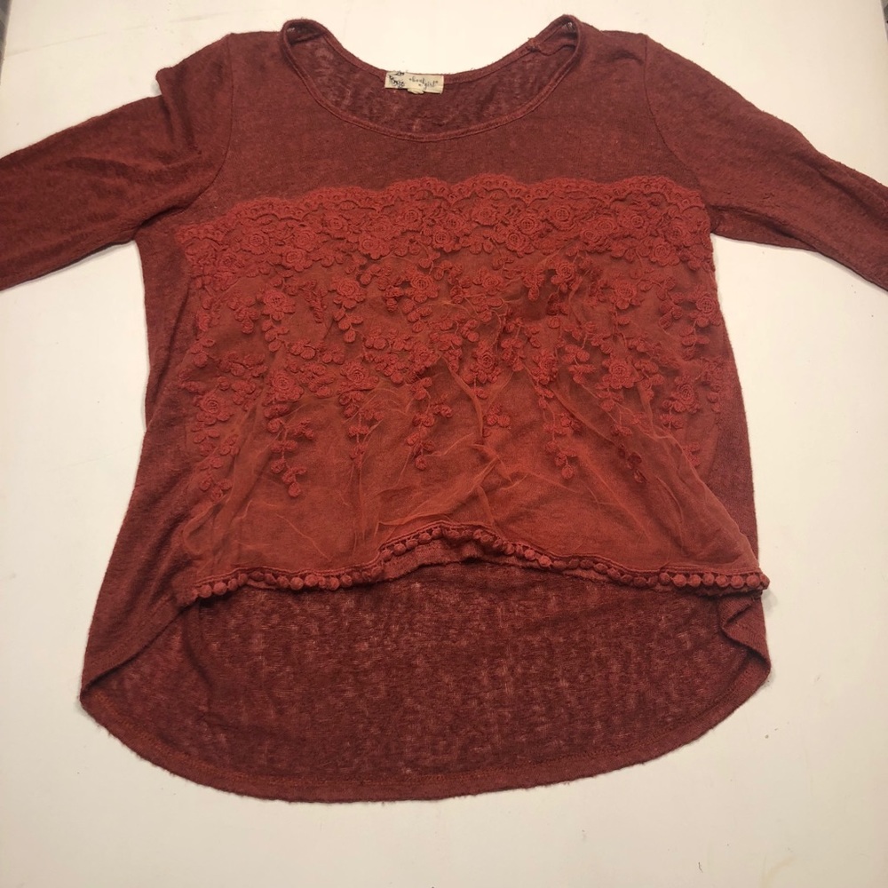 Boho lace detailed shirt